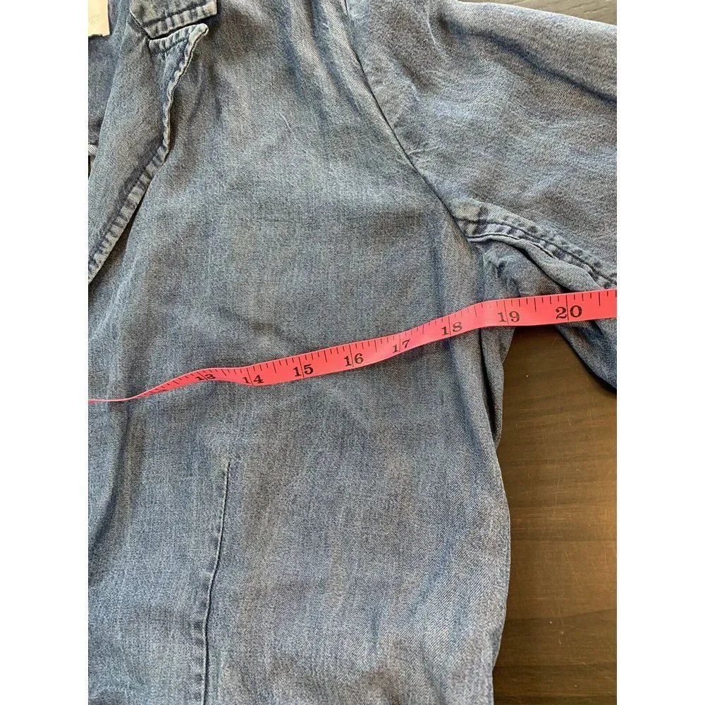 Soft Surroundings Chambray Jacket Women's PS‎ Petite Small Tencel Blue Blazer